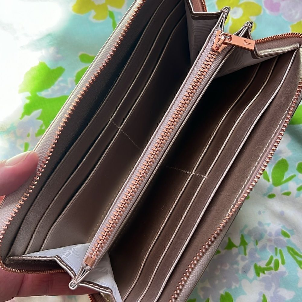 Ted Baker Zip Around Pebbled Leather - Rose Gold - Picture 4 of 10